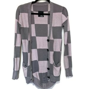 Lifetime Pink/Gray Square Cardigan sz XS